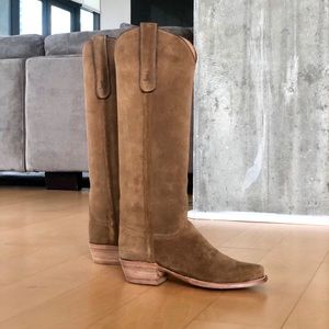 Lucchese Elsa Espresso Suede knee high boots